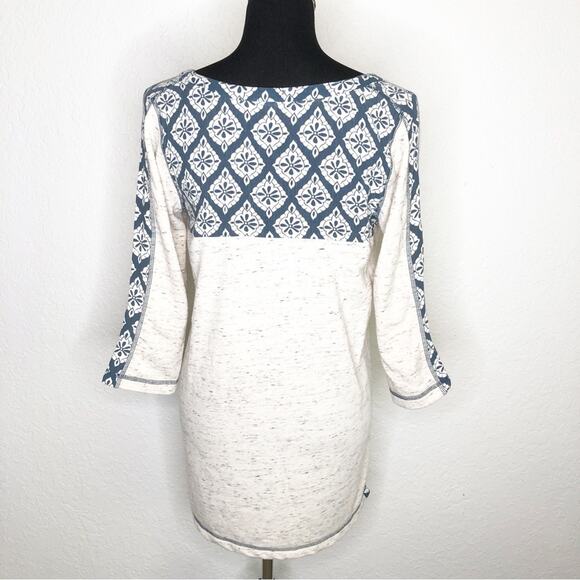 Hatley oatmeal marled navy orange trim knit tunic top size Small - Picture 15 of 15